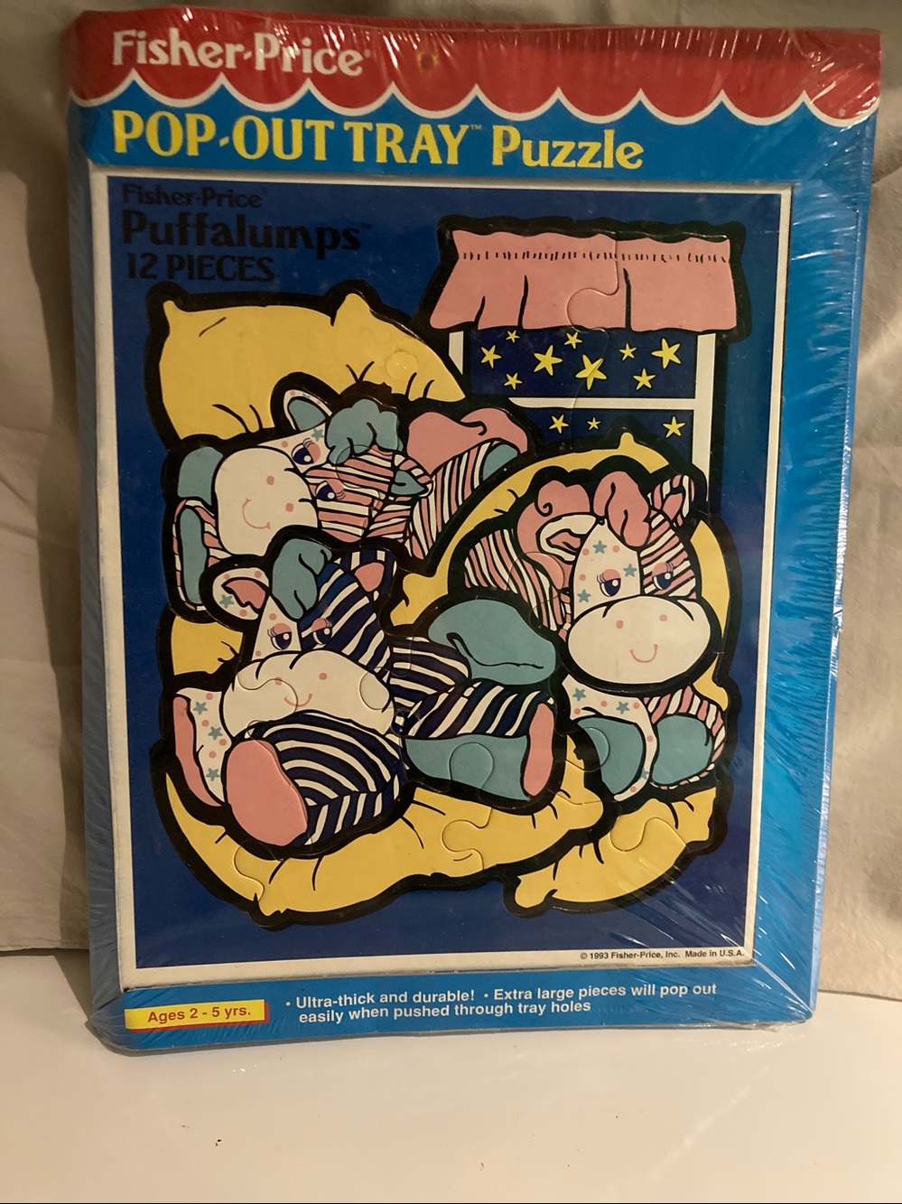 Fischer Price Pop Out Tray Puzzle Puffalumps 12 Pieces 1993 Factory Sealed New